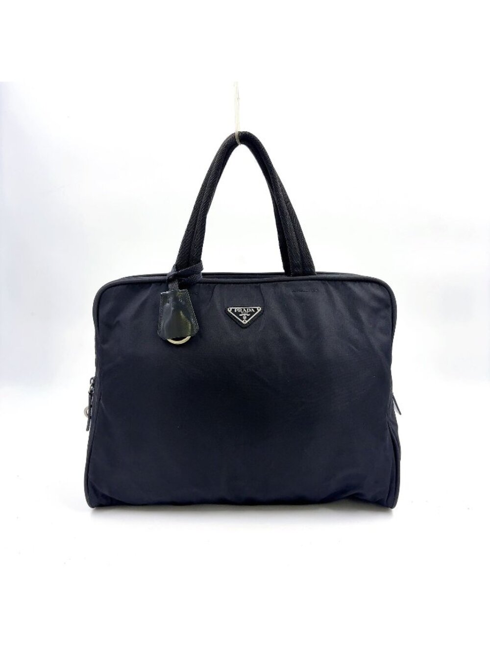 Prada Nylon Black Business Bag Silver